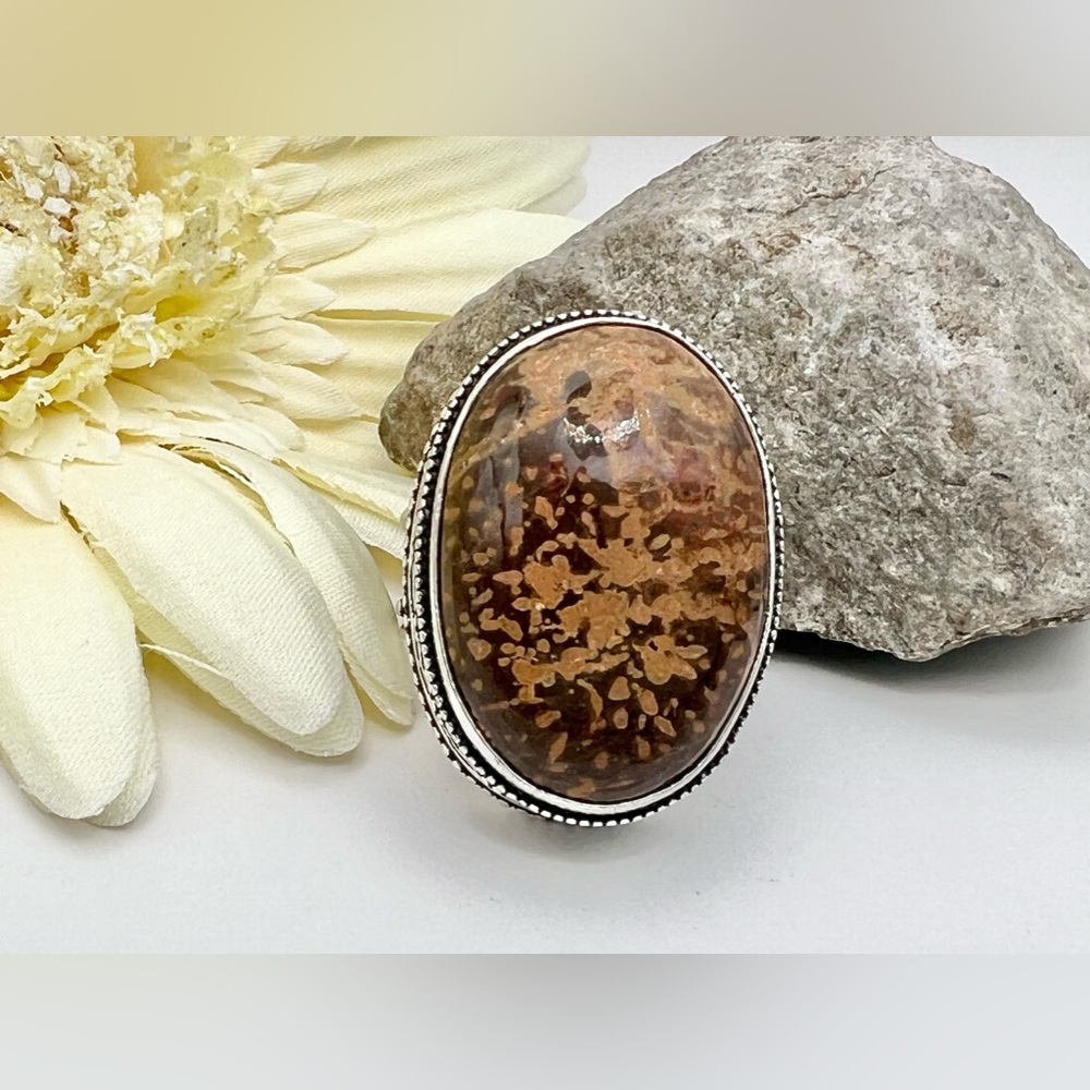 SPIDER WEB JASPER RING - Picture 4 of 9